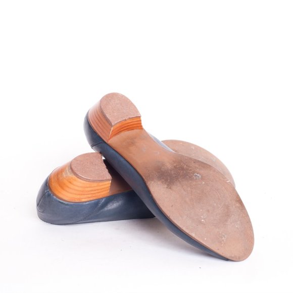 Vintage 1970s Blue Leather Peeptoe Heels - Picture 11 of 11